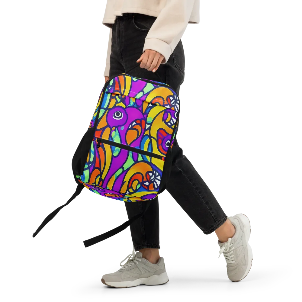 Kaleido Fish on Utility Backpack — Front