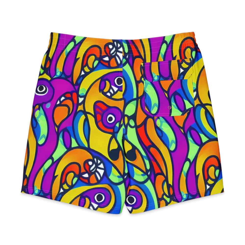 Kaleido Fish on Men's Board Shorts — Back