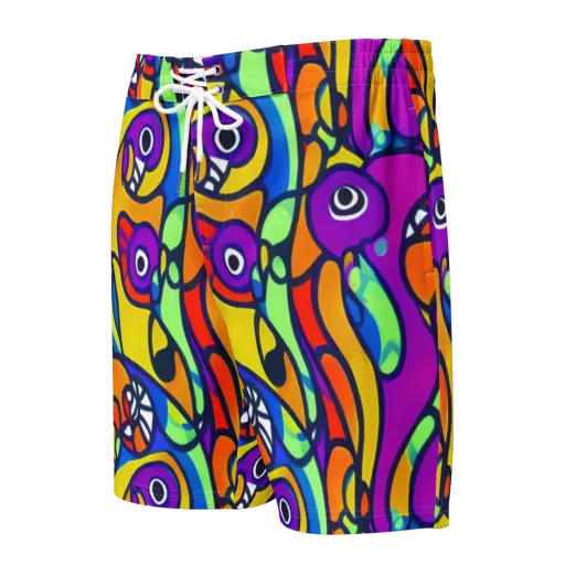 Kaleido Fish on a Men's Board Shorts