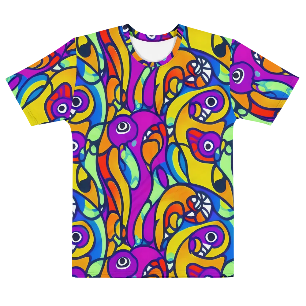 Kaleido Fish on Men's Cotton Crew Neck T-Shirt — Front