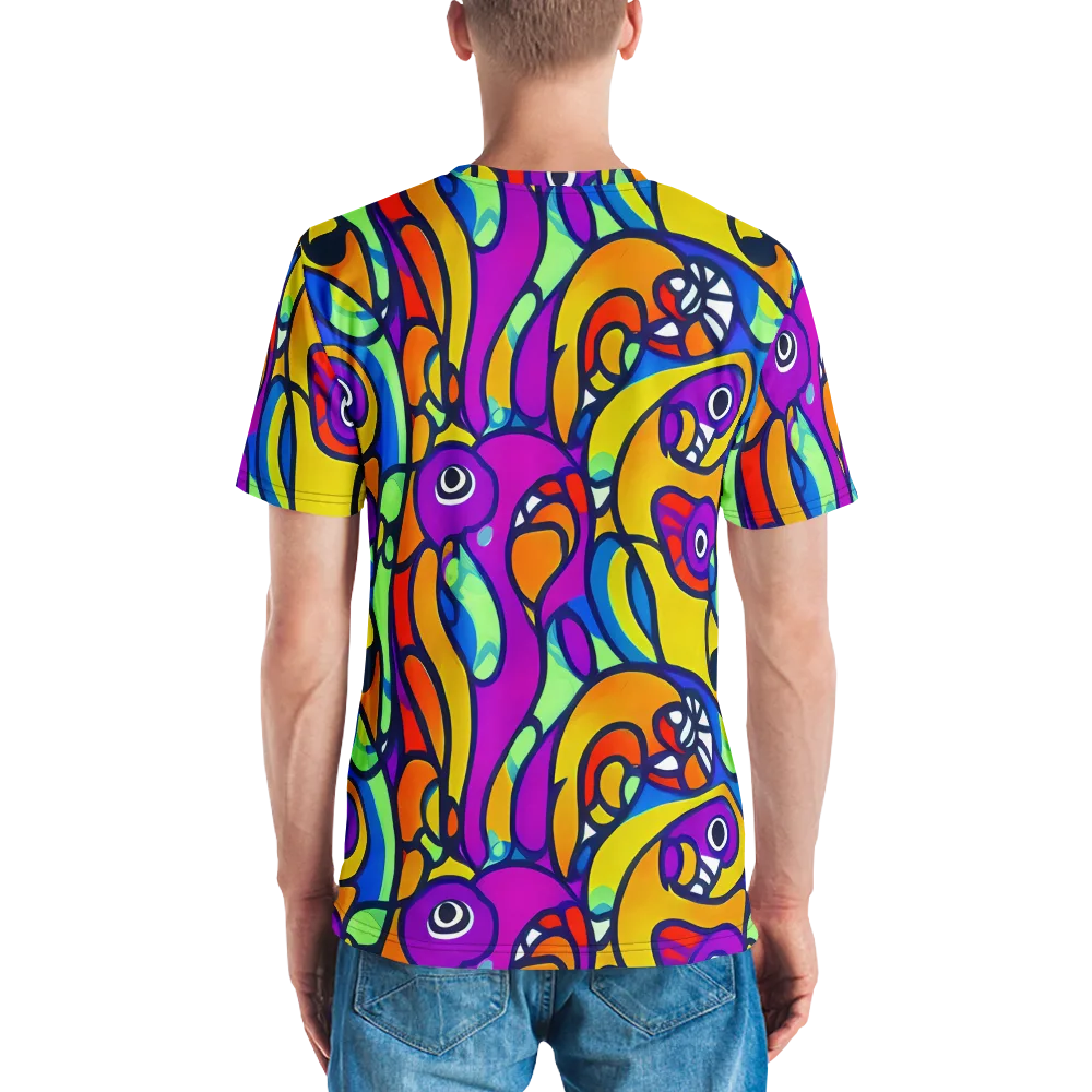 Kaleido Fish on Men's Crew Neck T-Shirt — Back