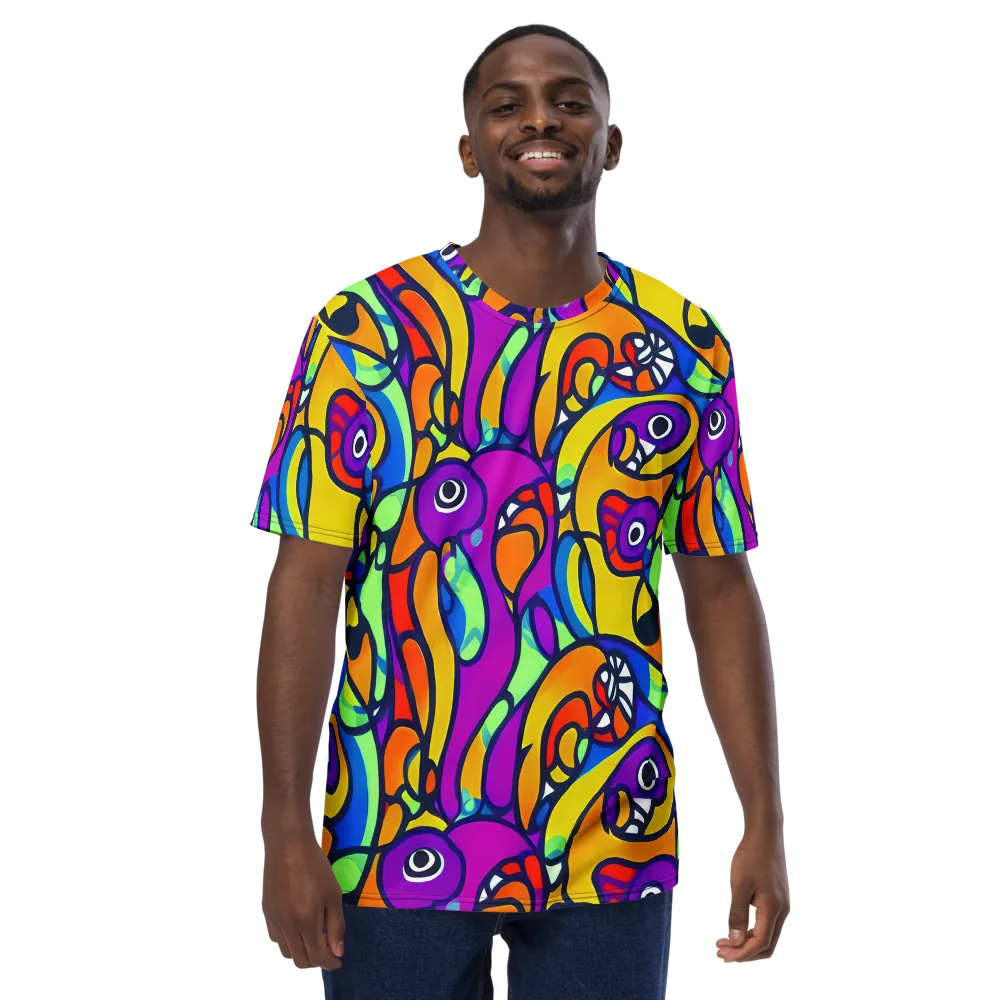 Kaleido Fish on Men's Crew Neck T-Shirt — Front