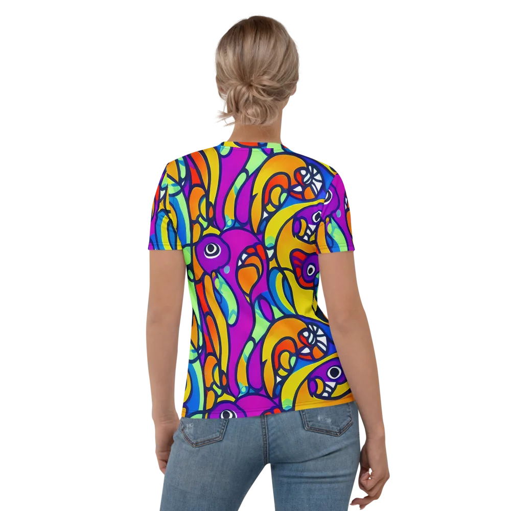 Kaleido Fish on Women's Crew Neck T-Shirt — Back