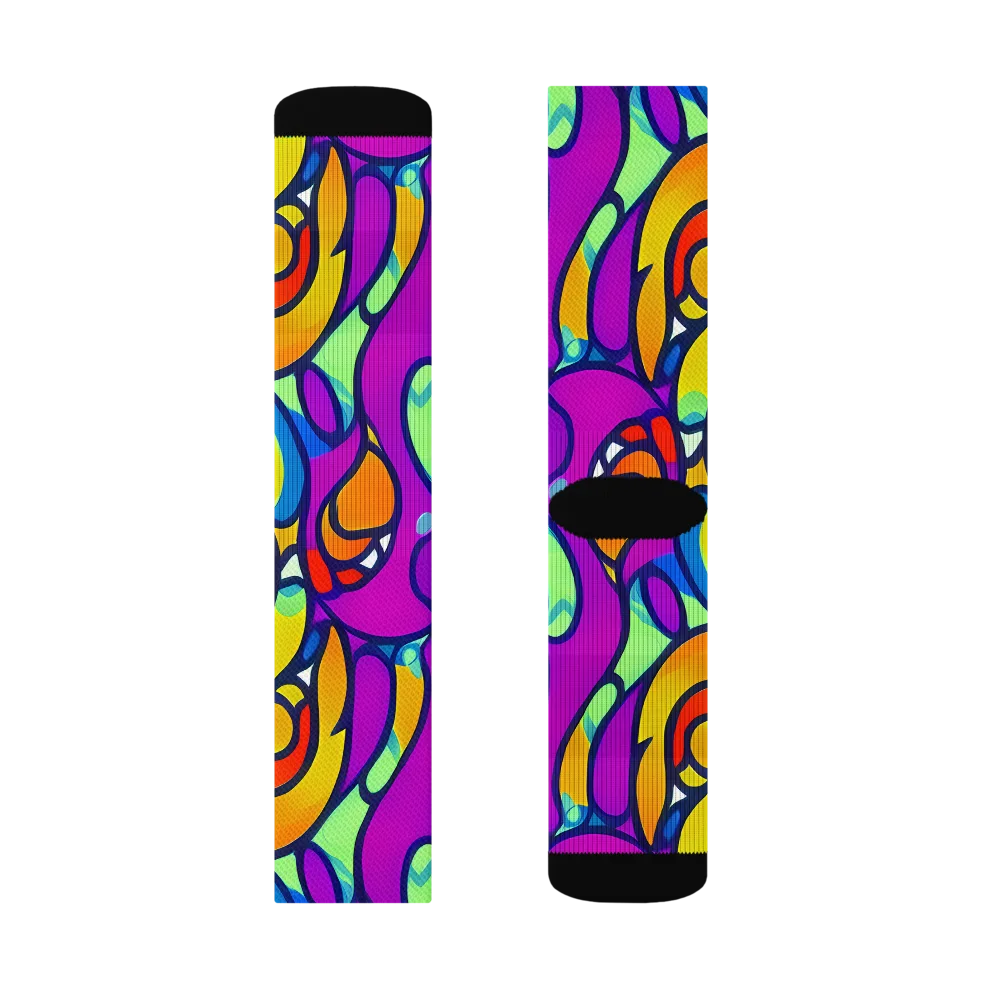 Kaleido Fish on Socks — Left Sock