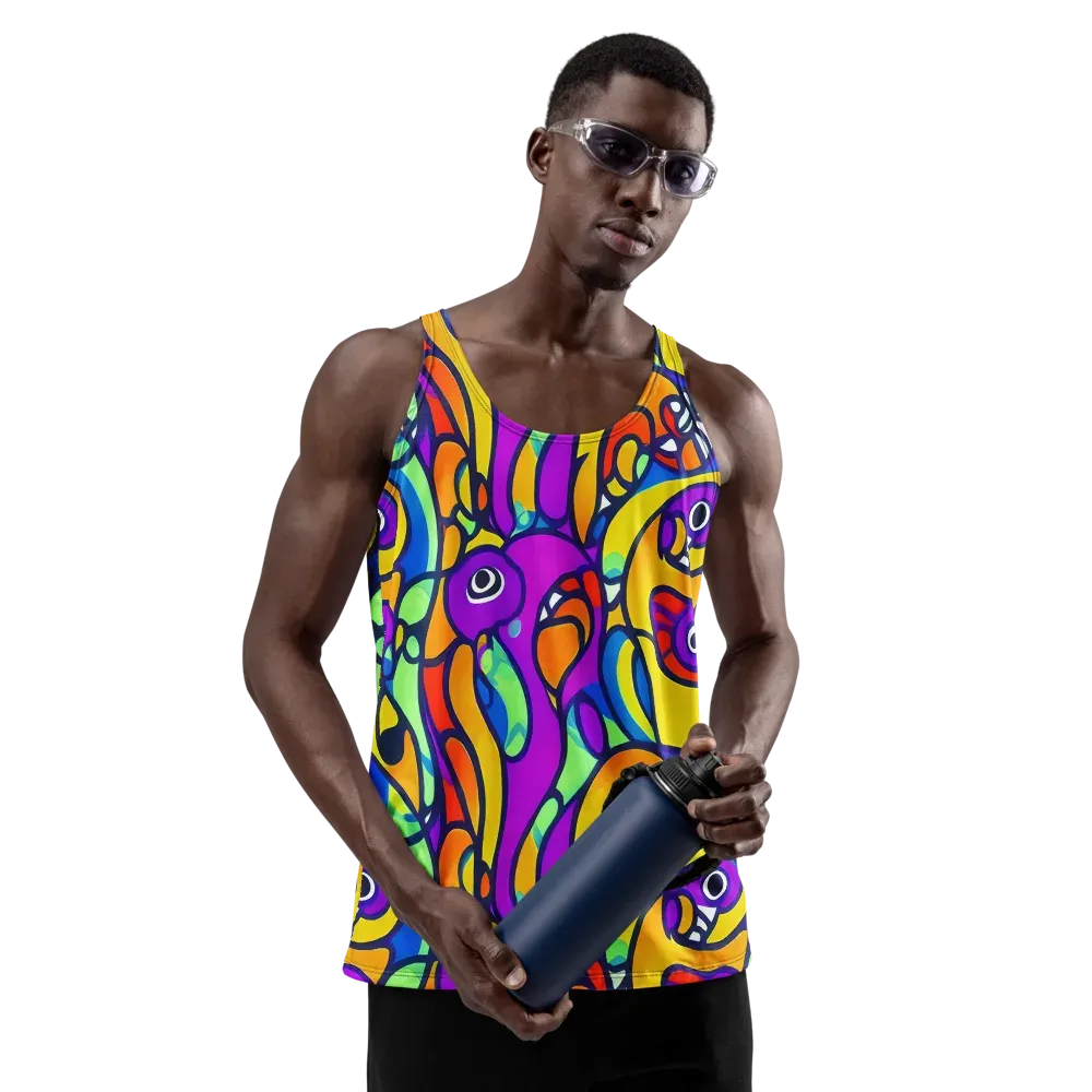 Kaleido Fish on Men's Tank Top — Front