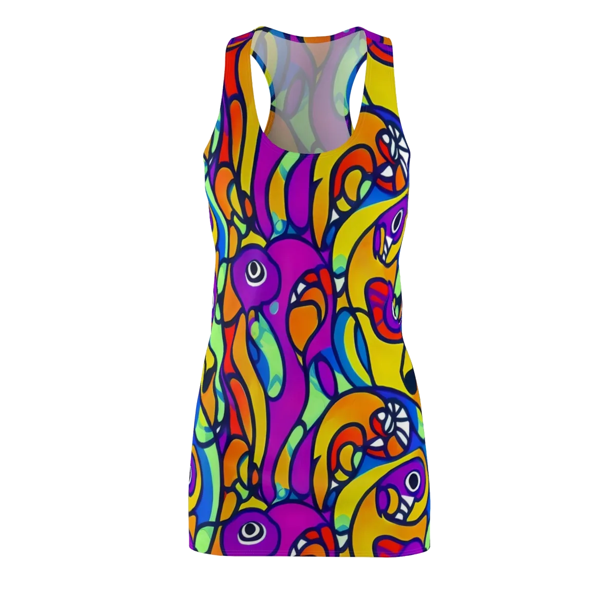 Kaleido Fish on Racerback Dress — Front