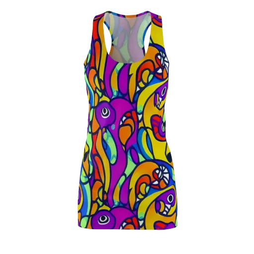 Kaleido Fish on a Racerback Dress
