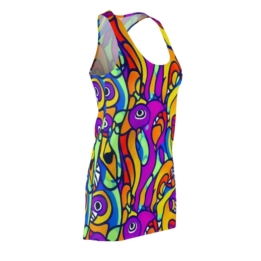 Kaleido Fish on Racerback Dress — Front Side