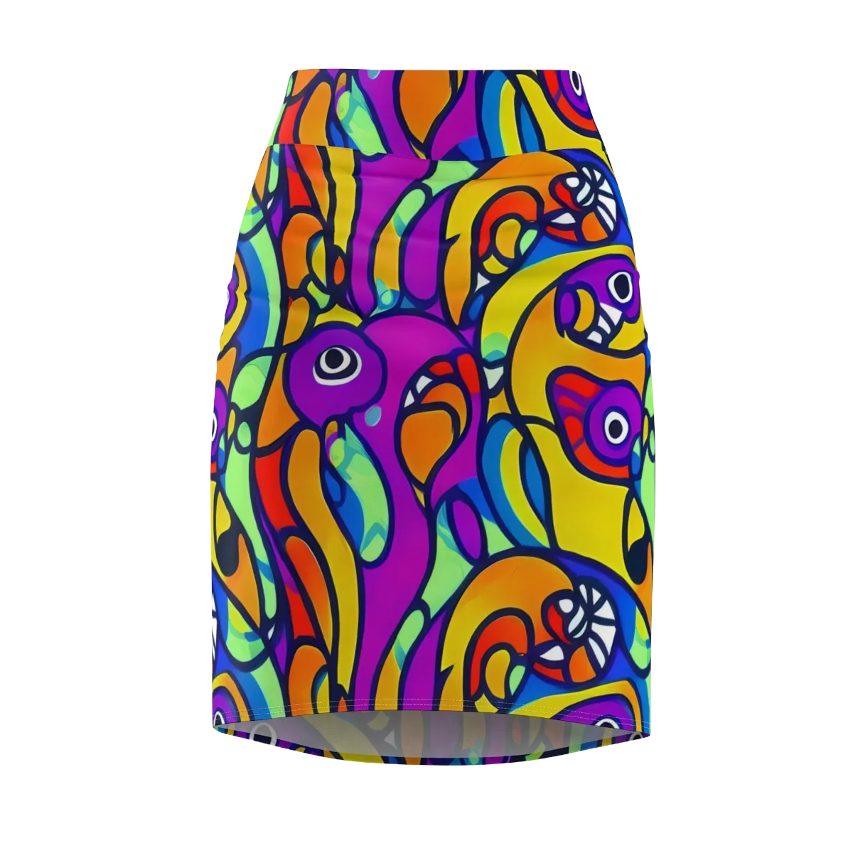 Kaleido Fish on Pencil Skirt — Front