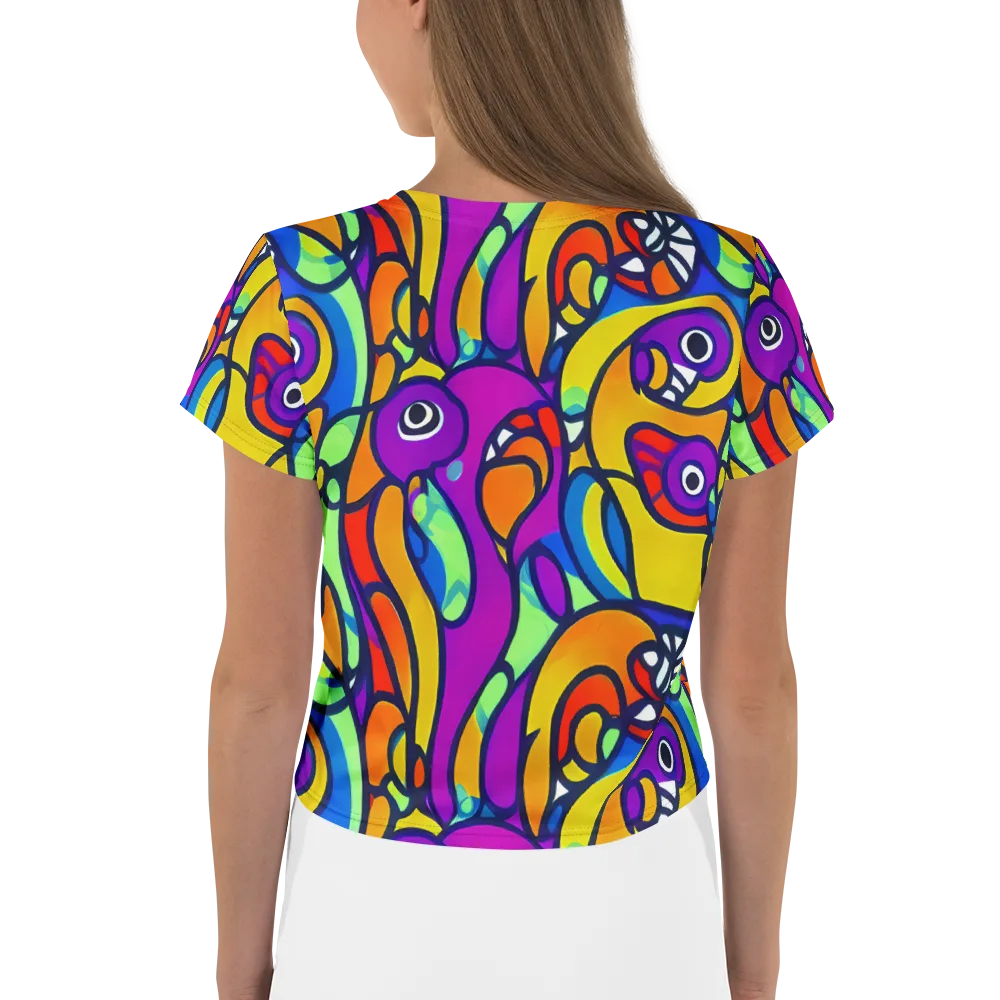 Kaleido Fish on Crop Tee — Back