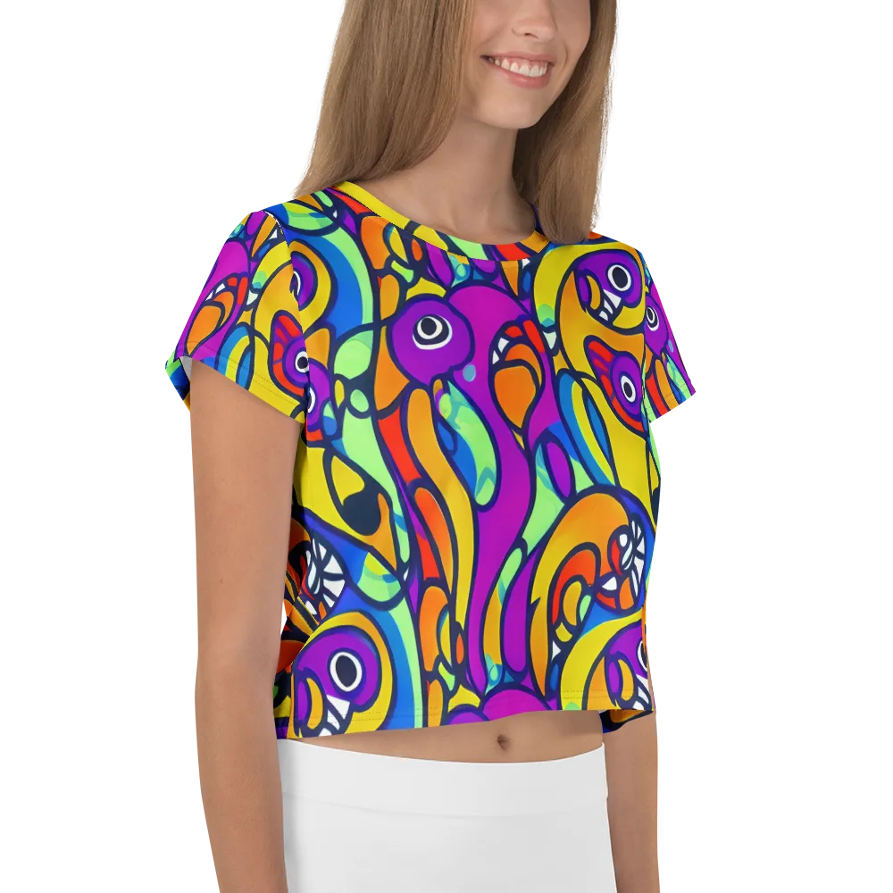 Kaleido Fish on Crop Tee — Right
