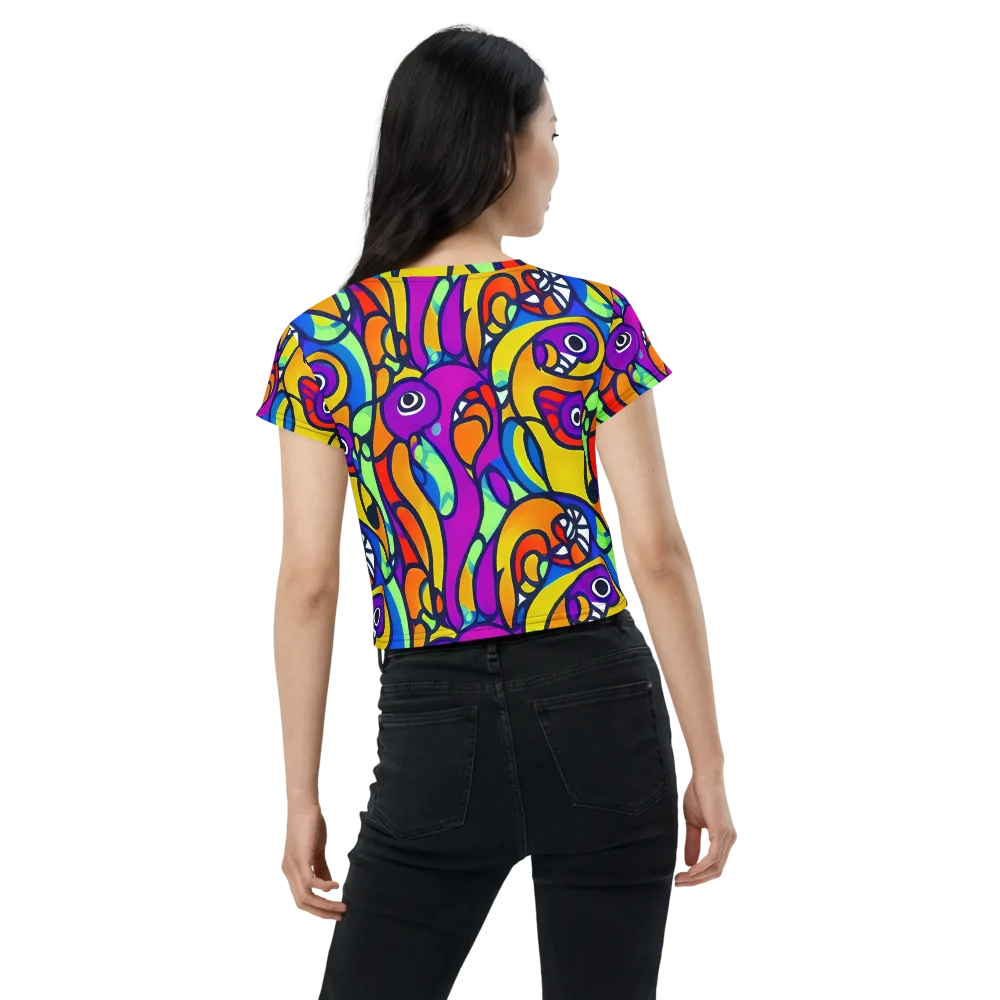 Kaleido Fish on Crop Tee — Back