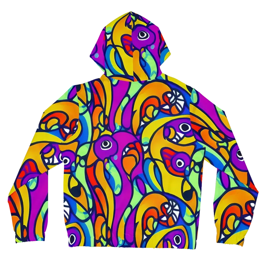 Kaleido Fish on Women's Full-Zip Hoodie — Back