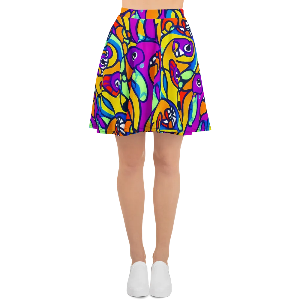 Kaleido Fish on Skater Skirt — Front