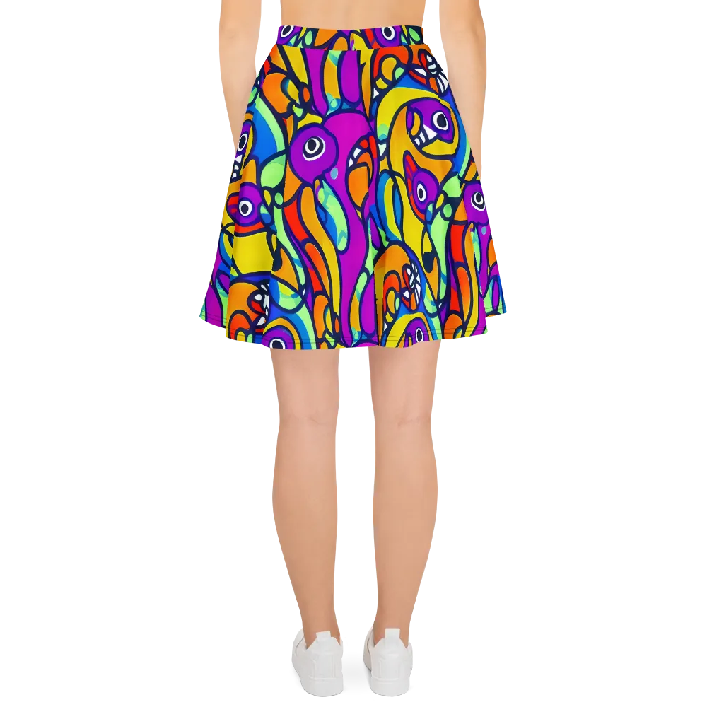 Kaleido Fish on Skater Skirt — Back