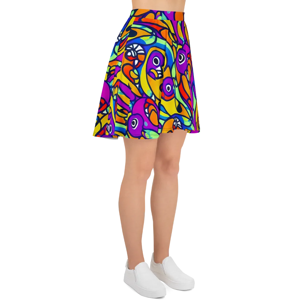 Kaleido Fish on Skater Skirt — Right