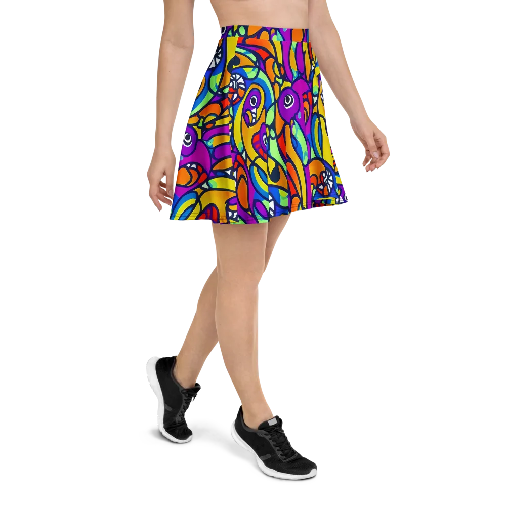 Kaleido Fish on Skater Skirt — Right