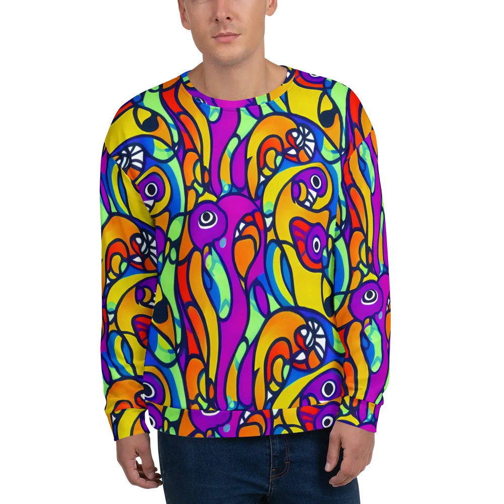 Kaleido Fish on Sweatshirt — Front