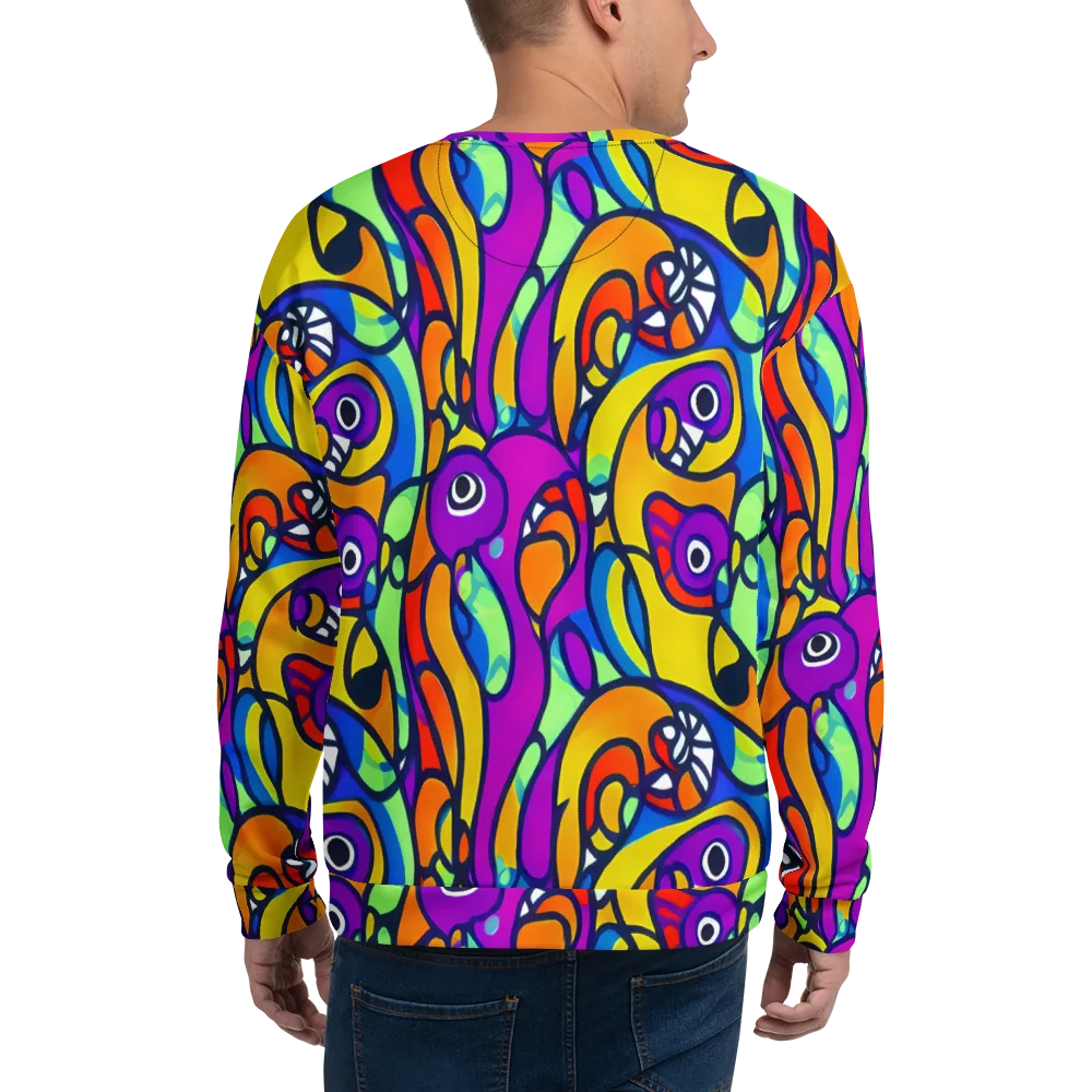 Kaleido Fish on Sweatshirt — Back