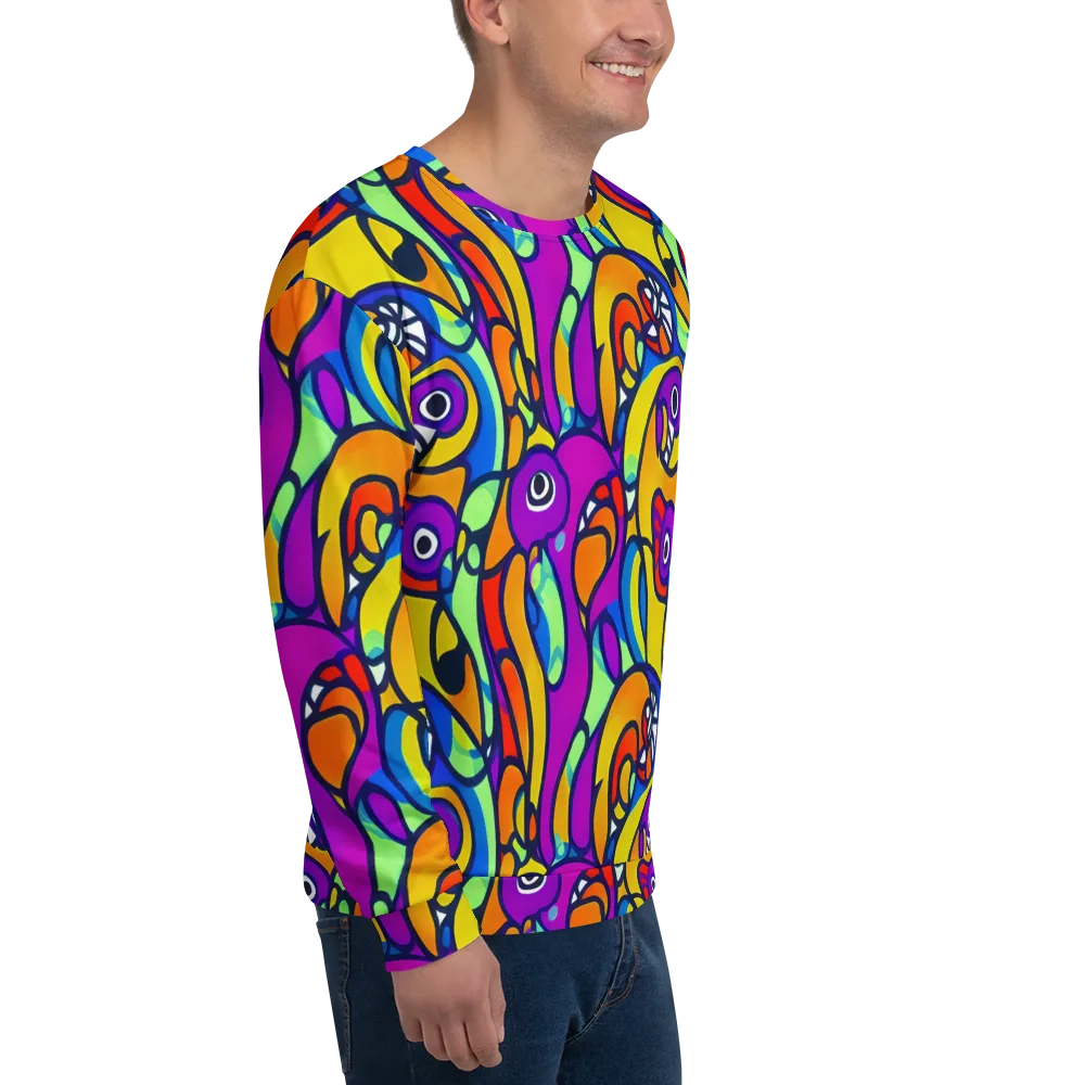 Kaleido Fish on Sweatshirt — Right Front