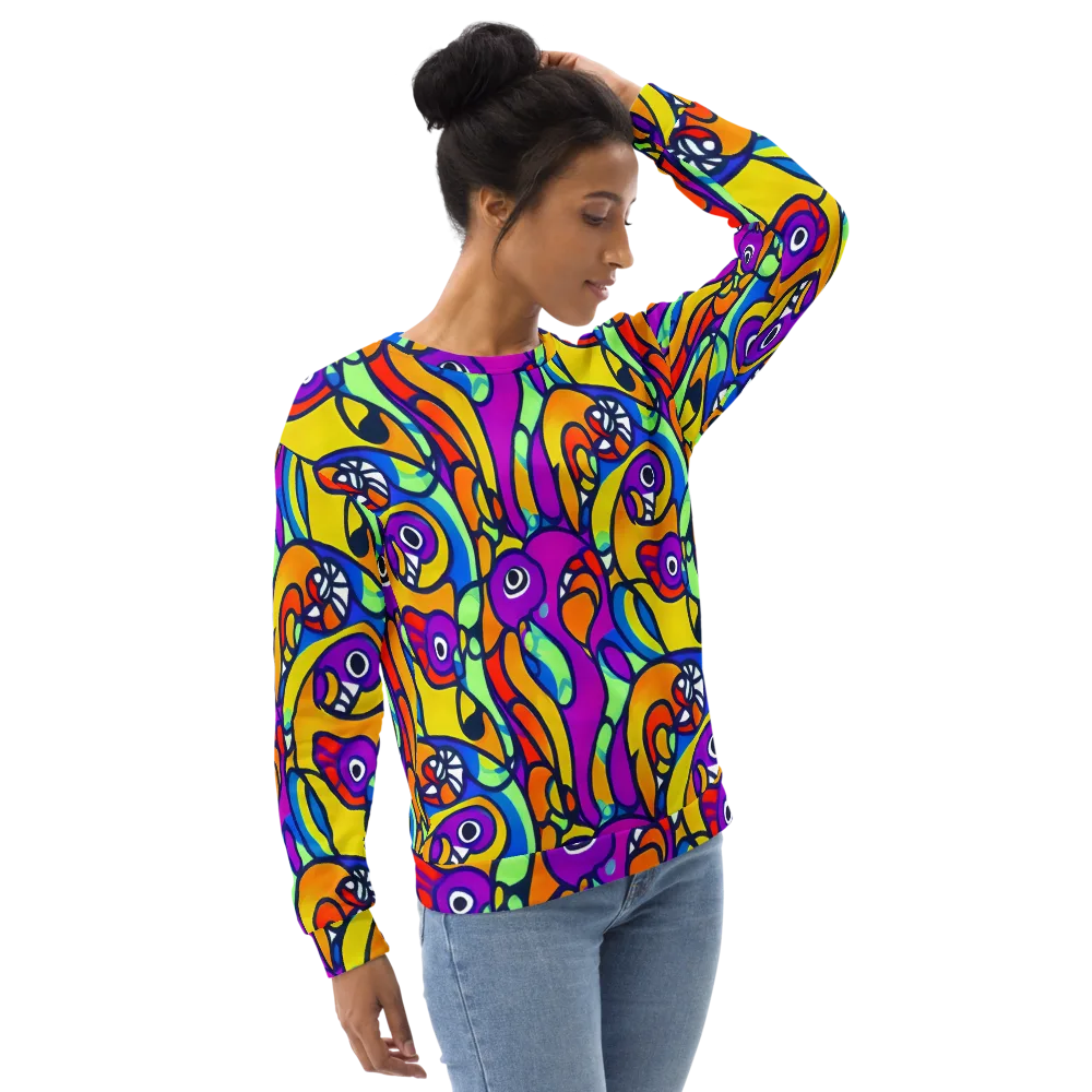 Kaleido Fish on Sweatshirt — Right Front