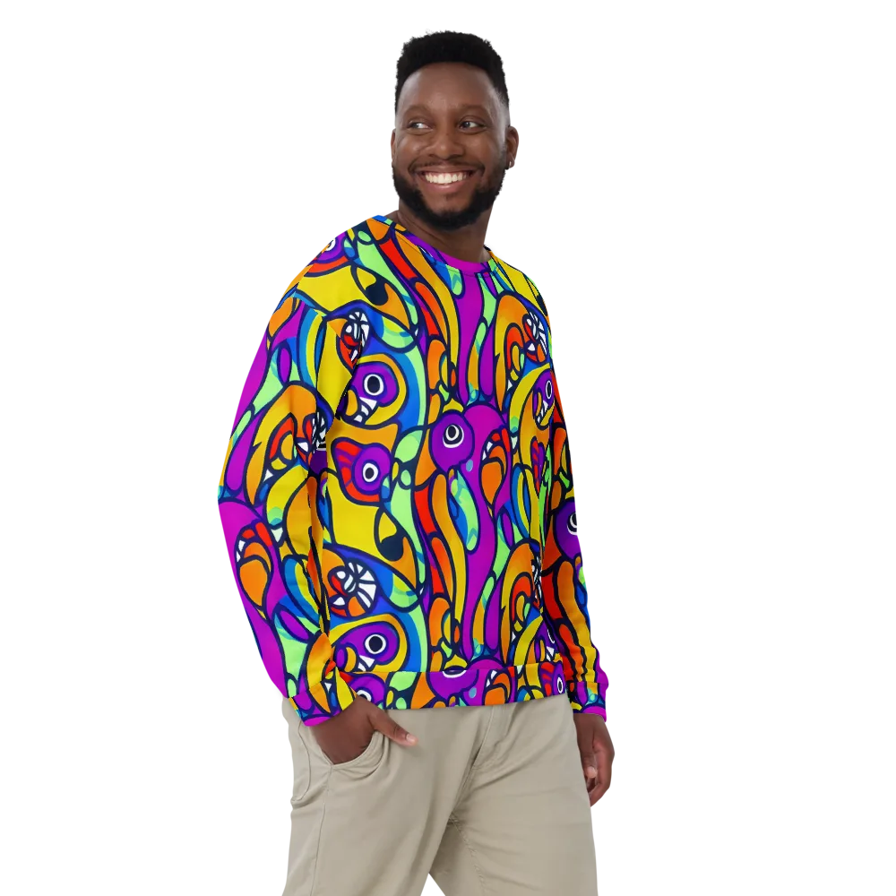 Kaleido Fish on Sweatshirt — Front