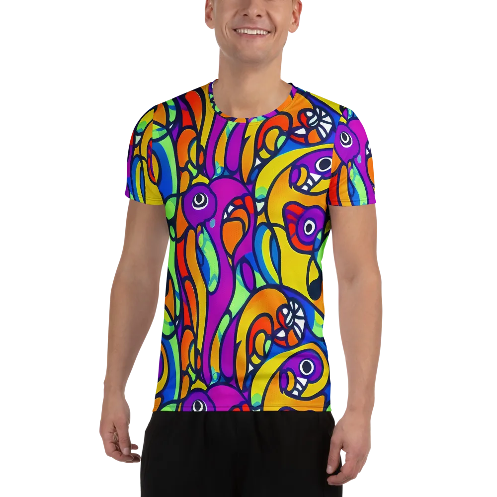Kaleido Fish on Men's Athletic T-Shirt — Front