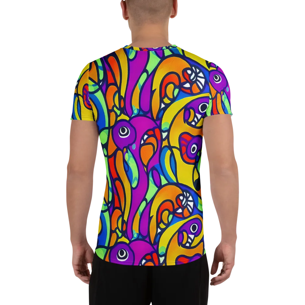 Kaleido Fish on Men's Athletic T-Shirt — Back