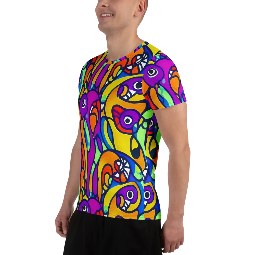 Kaleido Fish on Men's Athletic T-Shirt — Left
