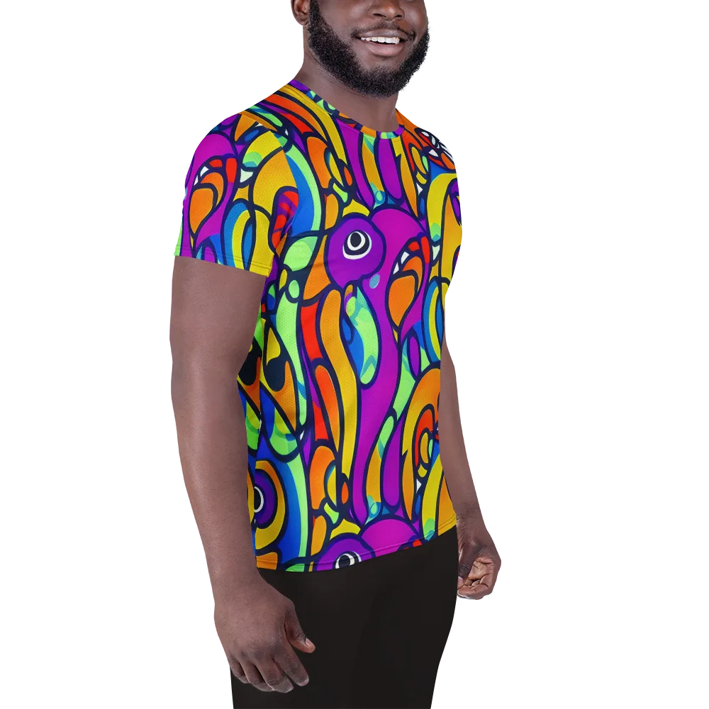 Kaleido Fish on Men's Athletic T-Shirt — Right