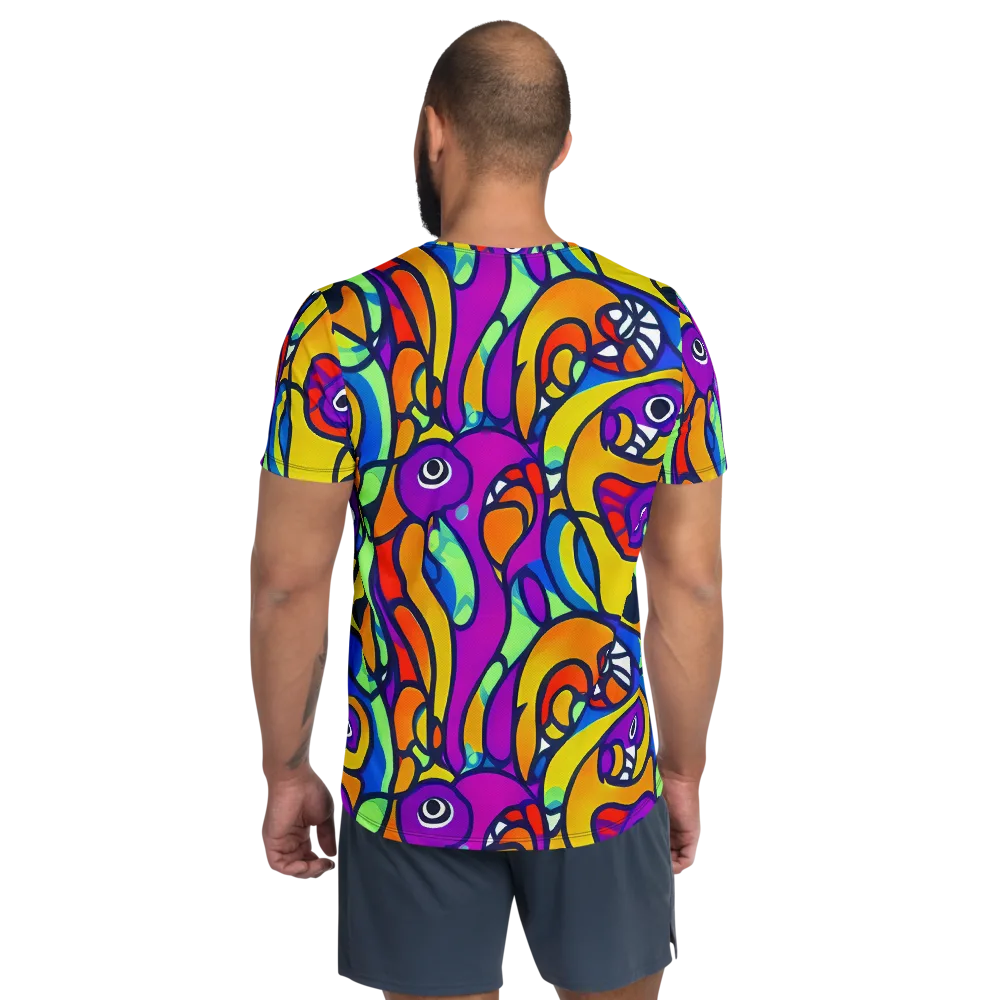 Kaleido Fish on Men's Athletic T-Shirt — Back