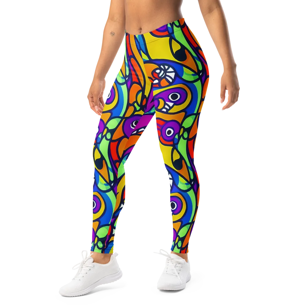 Kaleido Fish on Leggings — Left Front