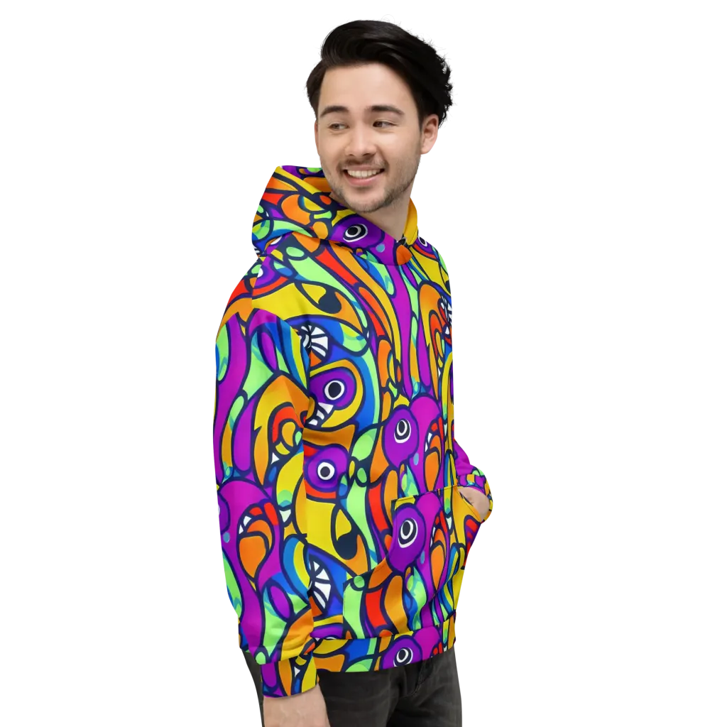 Kaleido Fish on Hoodie — Right