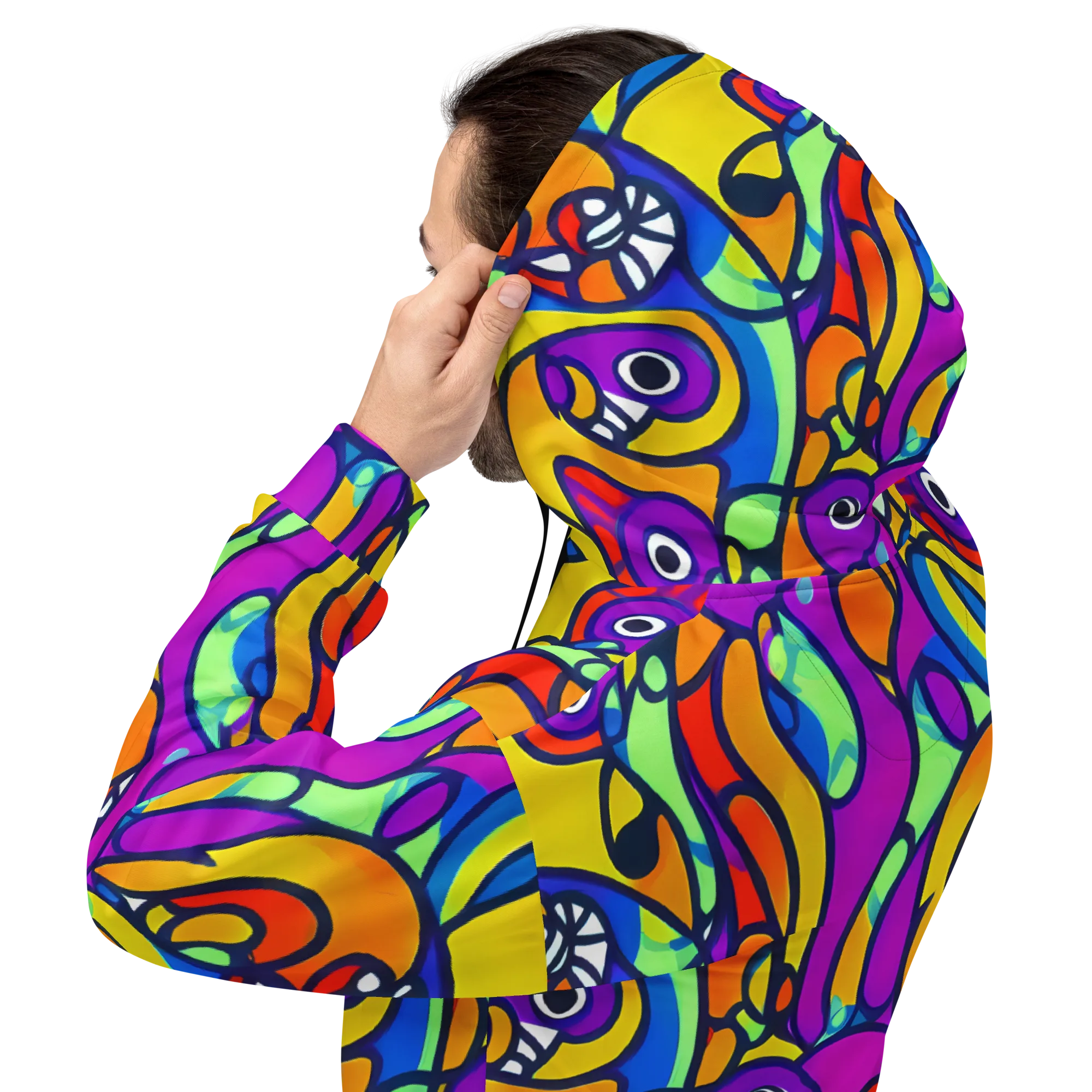 Kaleido Fish on Hoodie — Back