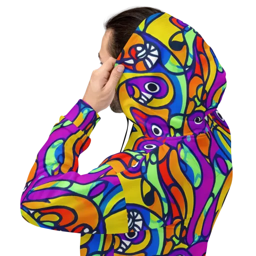Kaleido Fish on a Hoodie