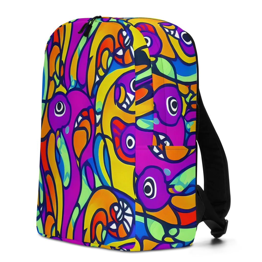 Kaleido Fish on Minimalist Backpack — Left