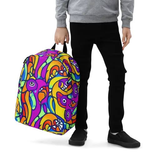 Kaleido Fish on a Minimalist Backpack