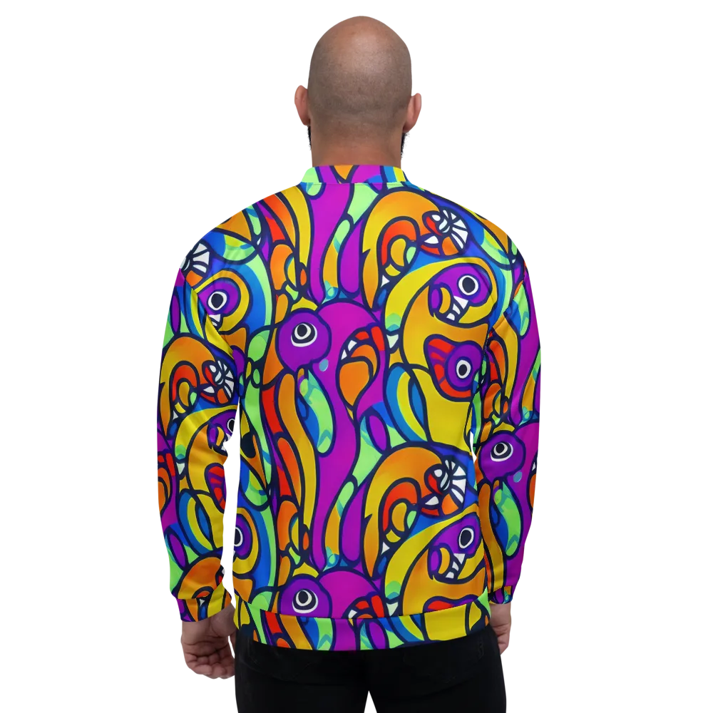 Kaleido Fish on Bomber Jacket — Back