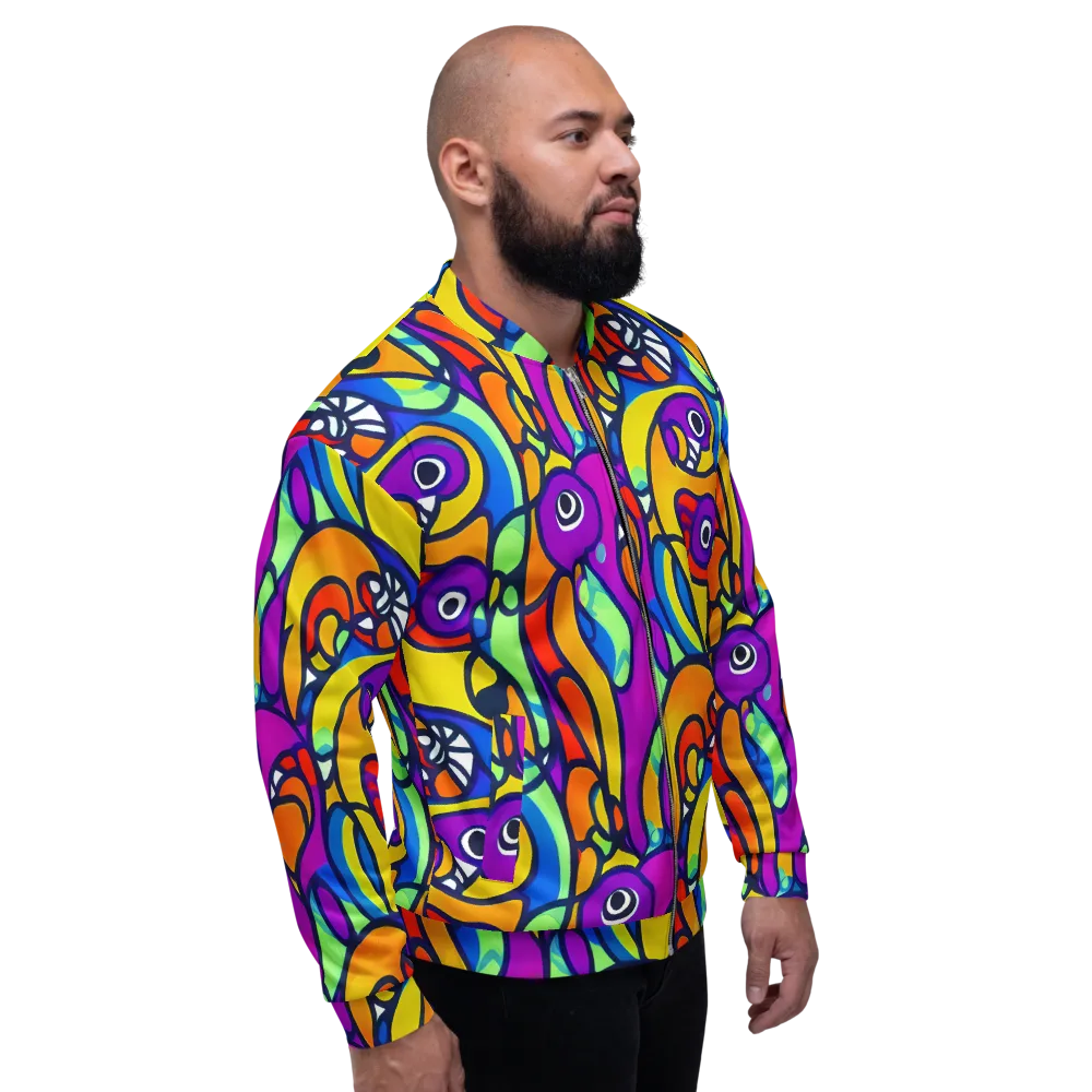 Kaleido Fish on Bomber Jacket — Right
