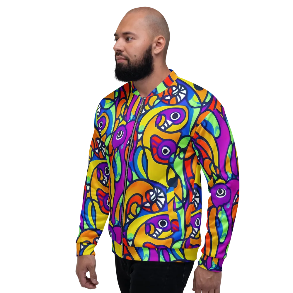 Kaleido Fish on Bomber Jacket — Left