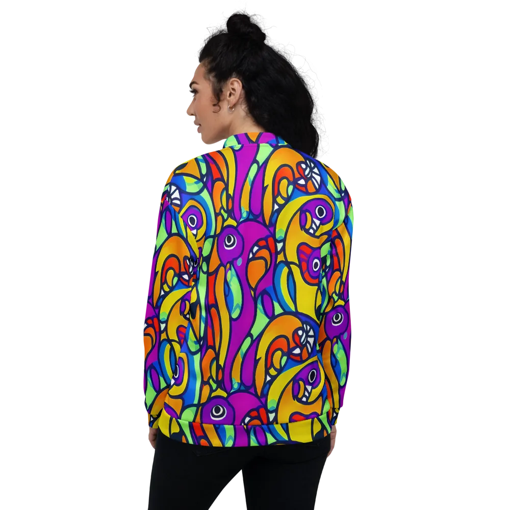 Kaleido Fish on Bomber Jacket — Back