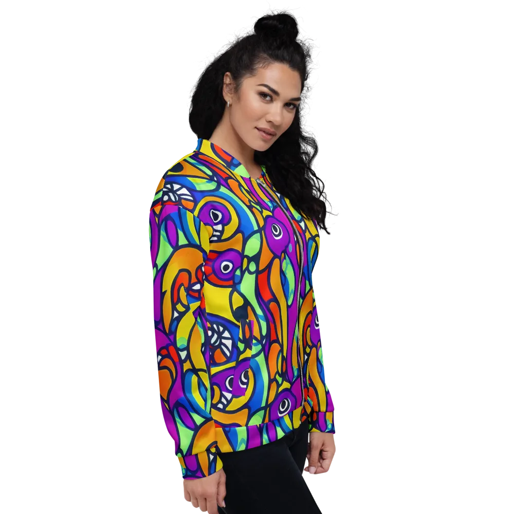 Kaleido Fish on Bomber Jacket — Right