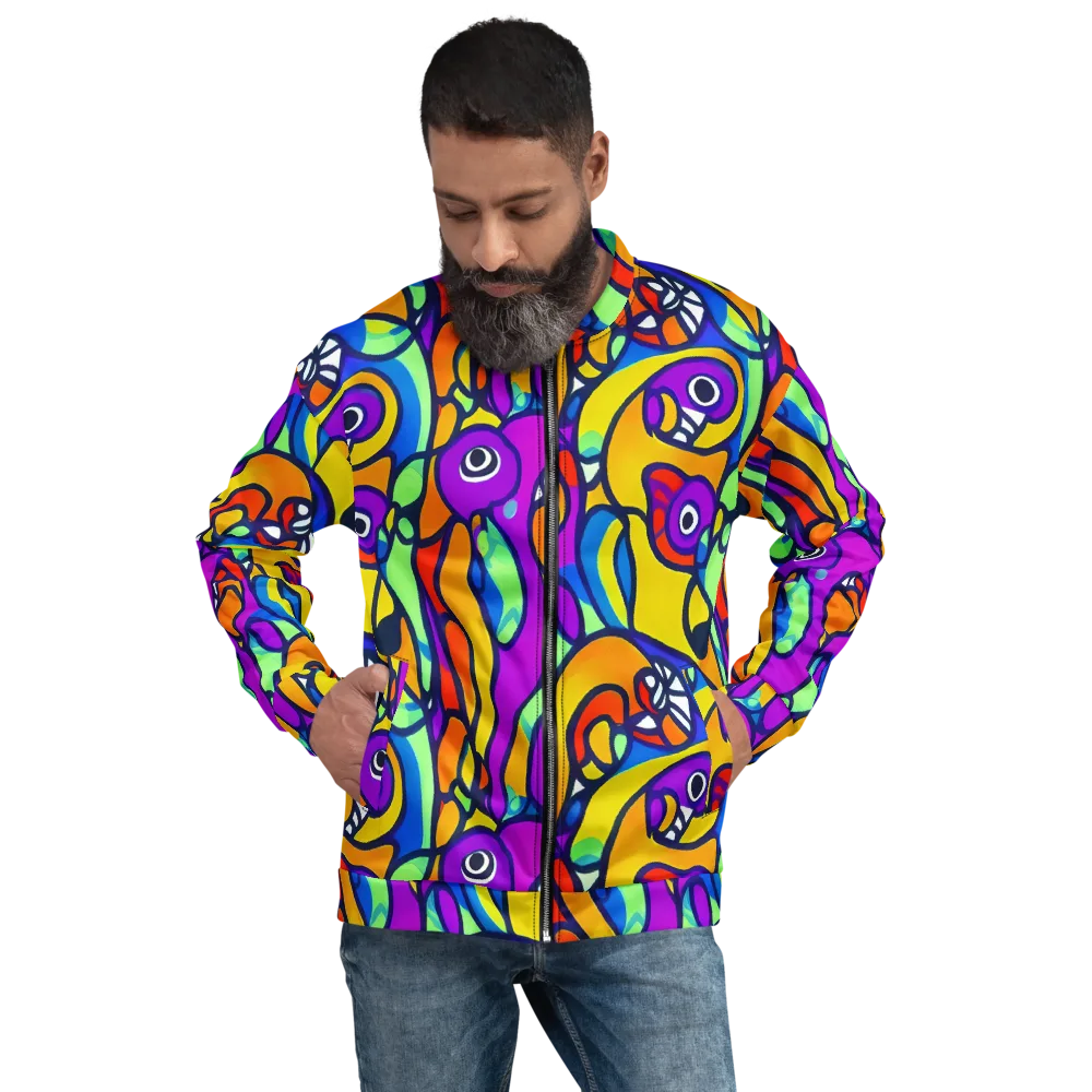 Kaleido Fish on Bomber Jacket — Front