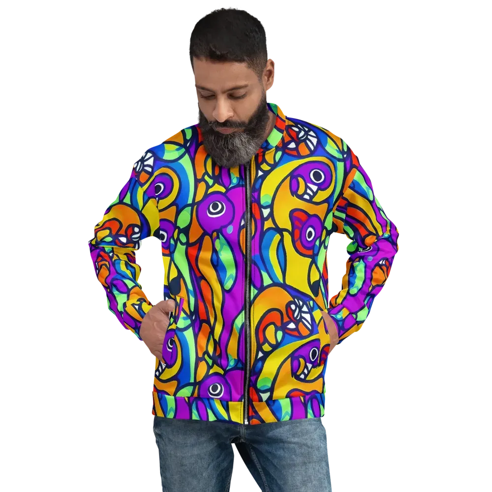 Kaleido Fish on Bomber Jacket — Front