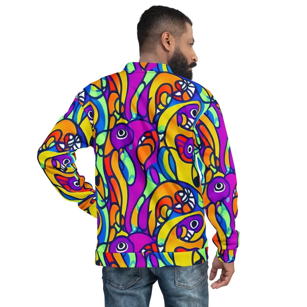 Kaleido Fish on Bomber Jacket — Back