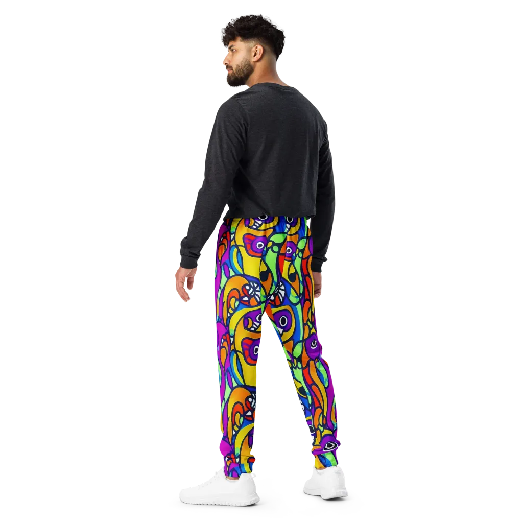 Kaleido Fish on Men's Joggers — Back