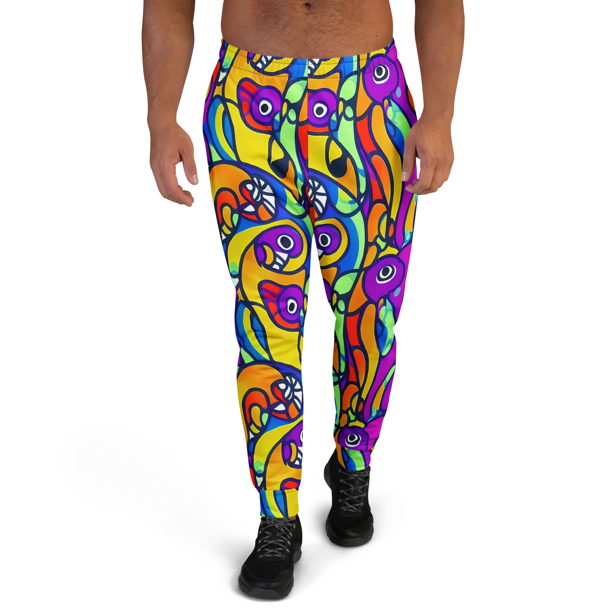 Kaleido Fish on Men's Joggers — Front