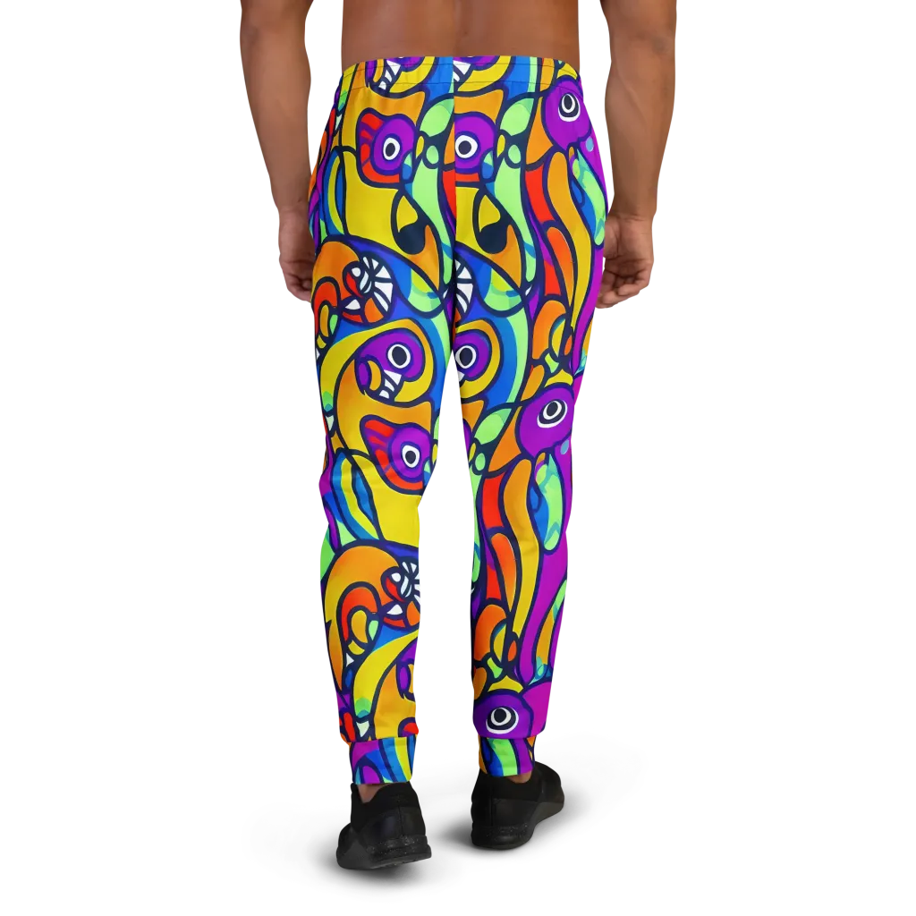 Kaleido Fish on Men's Joggers — Back