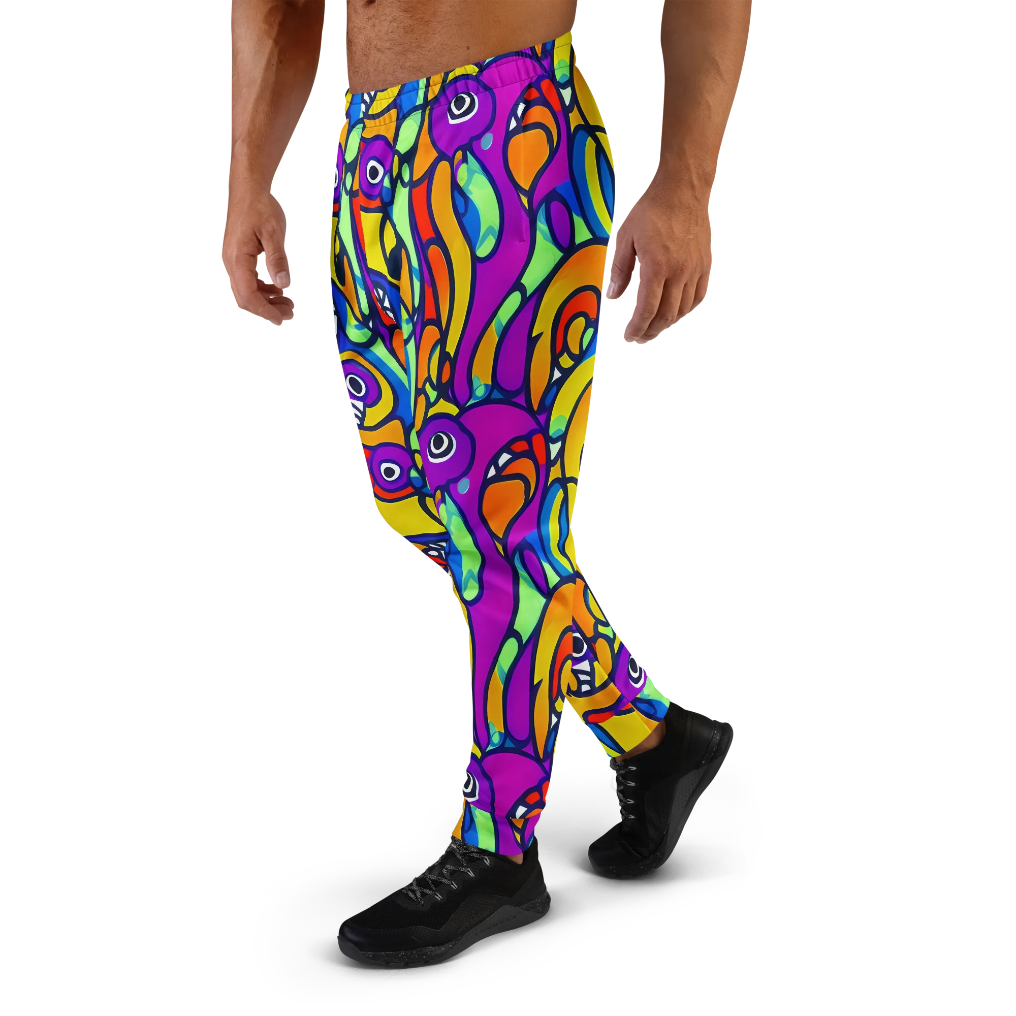 Kaleido Fish on Men's Joggers — Left