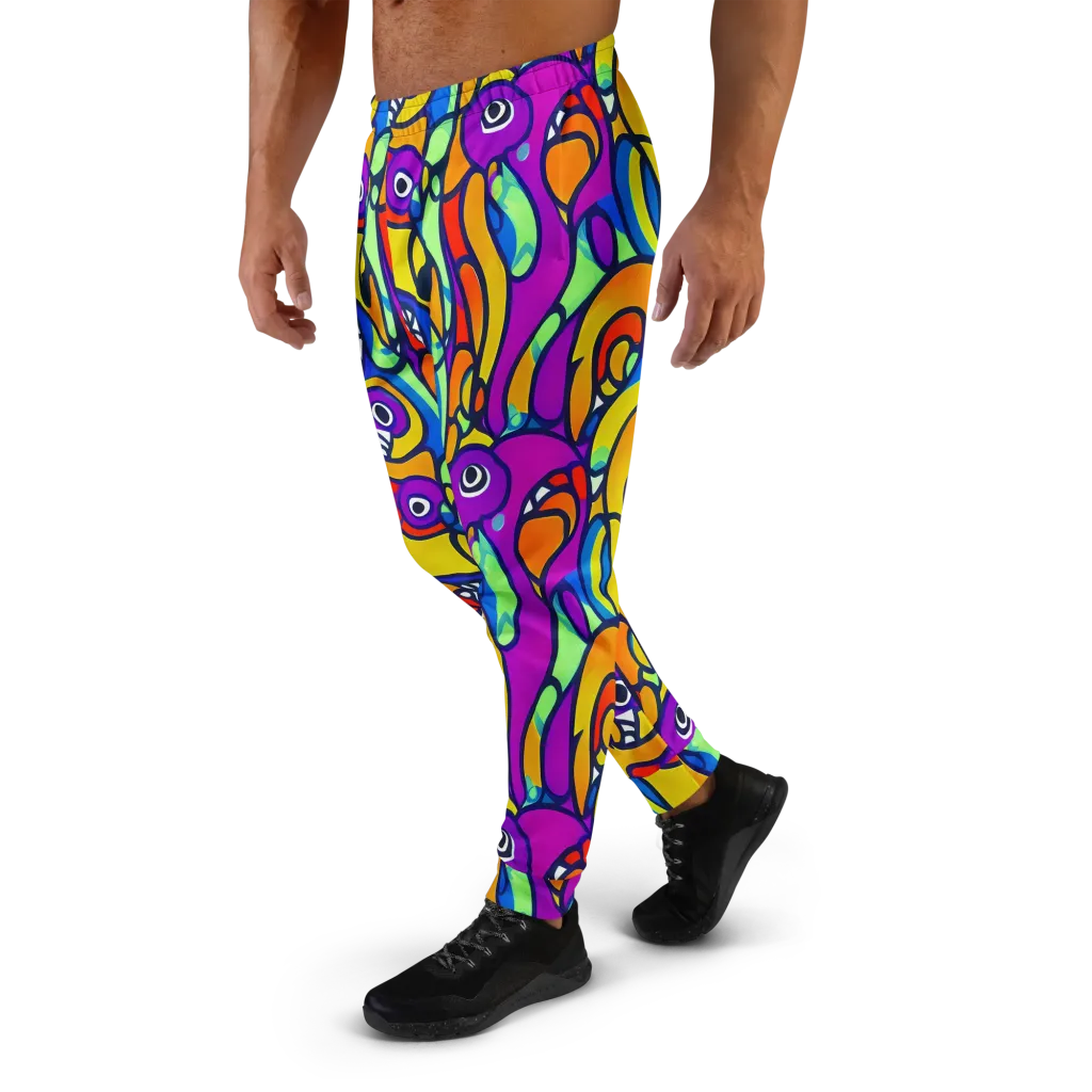Kaleido Fish on Men's Joggers — Left